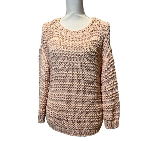 Fabiana Filippi Women's Peach Oversized Open Knit Sweater Size Large
